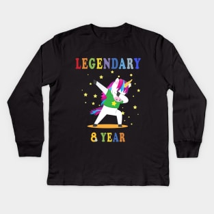 8th birthday unicorn Kids Long Sleeve T-Shirt